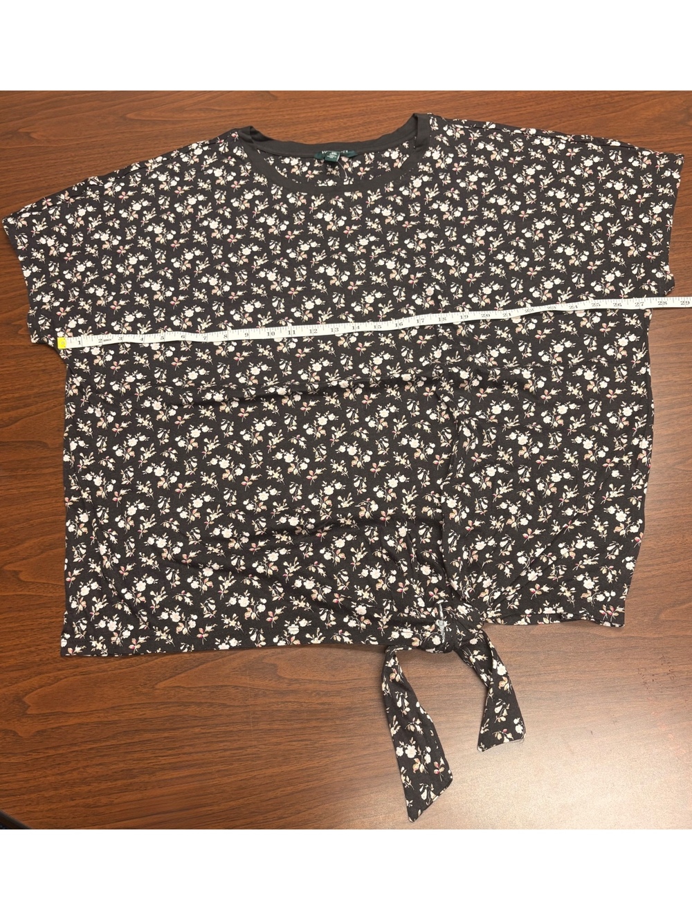 Lauren Ralph Lauren Black Floral Tie-Front Blouse Plus Size 3X - Picture 6 of 10